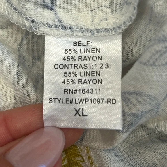 NWT Aura Red Dress Floral Euro Summer Linen Blend High Waisted Belted Shorts - Picture 8 of 9